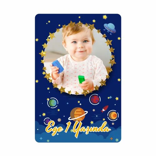 Gezegen Temalı Doğum Günü Afişi